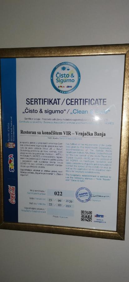 Vrnjačka Banja Garni Hotel Vir מראה חיצוני תמונה